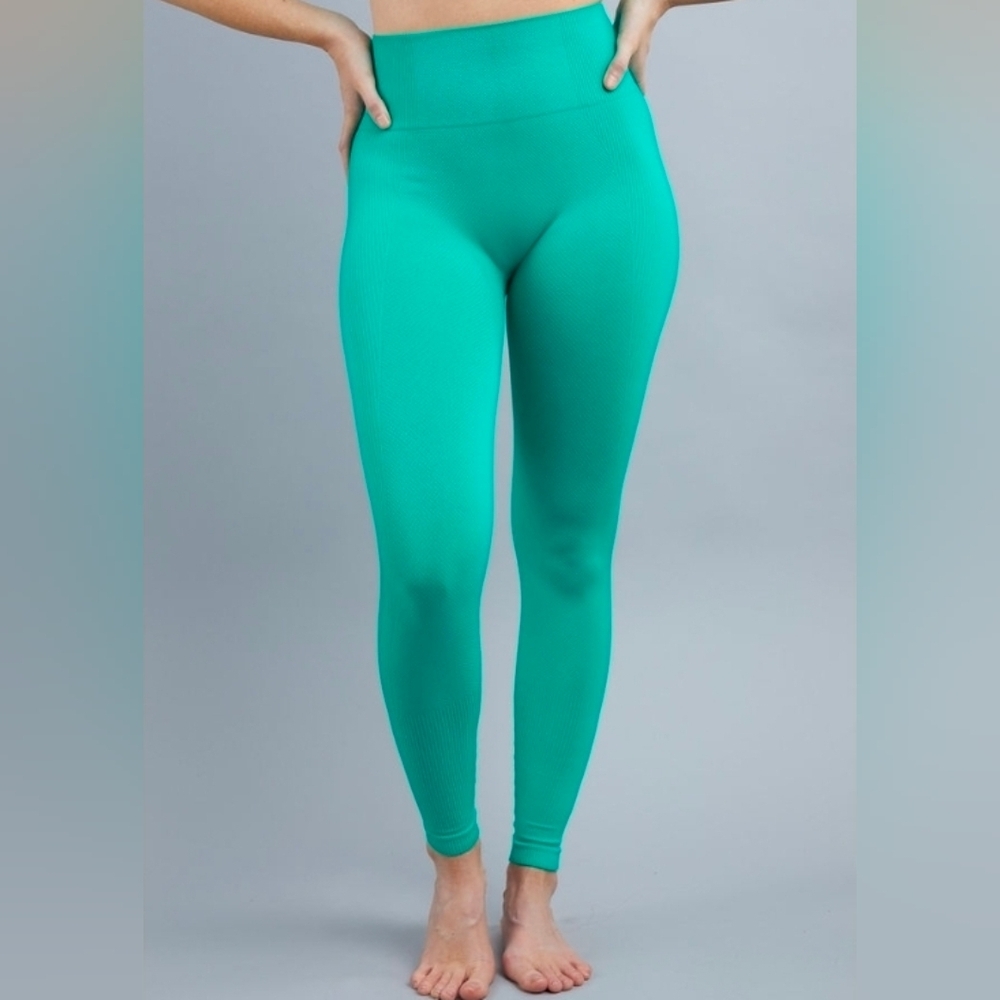 SAVVI Ashtanga Leggings “Waterfall” Textured Knit | Size Small